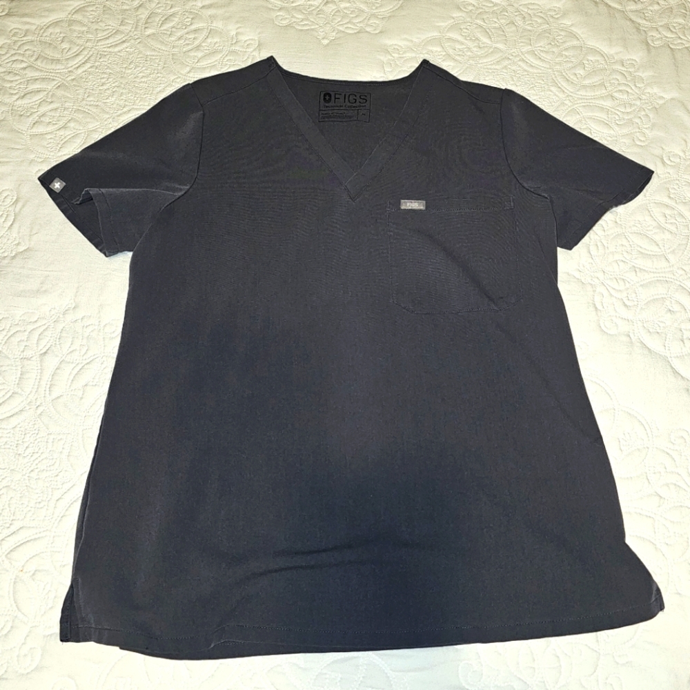 Figs Catarina scrub top, charcoal